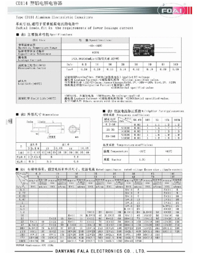 Foai [radial thru-hole] CD114 Series  . Electronic Components Datasheets Passive components capacitors Foai Foai [radial thru-hole] CD114 Series.pdf