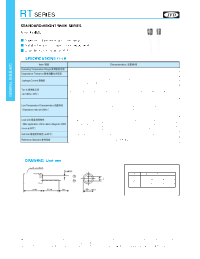 JFD [Jinfuda] JFD [radial thru-hole] RT Series  . Electronic Components Datasheets Passive components capacitors JFD [Jinfuda] JFD [radial thru-hole] RT Series.pdf