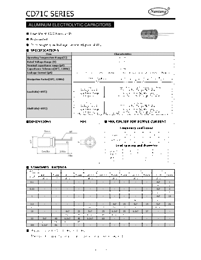 Nantung [bi-polar radial] CD71C Series  . Electronic Components Datasheets Passive components capacitors Nantung Nantung [bi-polar radial] CD71C Series.pdf