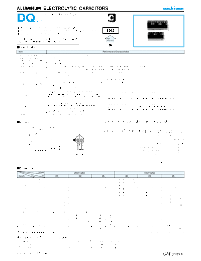 Nichicon [radial horizontal mounting] DQ series  . Electronic Components Datasheets Passive components capacitors Nichicon Nichicon [radial horizontal mounting] DQ series.pdf