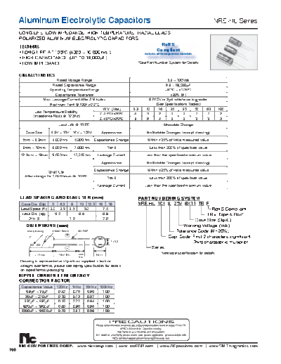 NIC [radial thru-hole] NREHL Series  . Electronic Components Datasheets Passive components capacitors NIC NIC [radial thru-hole] NREHL Series.pdf