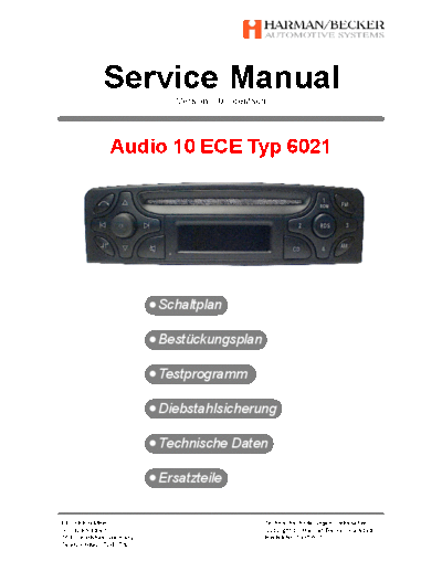BECKER audio10 ece typ6021  BECKER BECKER audio10_ece_typ6021.pdf