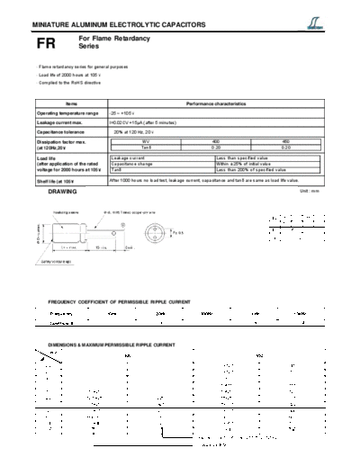 Decon [radial thru-hole] FR Series  . Electronic Components Datasheets Passive components capacitors Decon Decon [radial thru-hole] FR Series.pdf