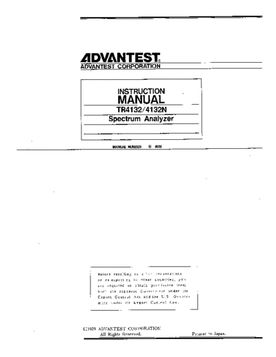 Advantest TR4132 Spectrum Analyser Service Manual-  R4132 32N OPS SER MANUAL  Advantest TR4132 Advantest_TR4132_Spectrum_Analyser_Service_Manual-Advantest_R4132_32N_OPS_SER_MANUAL.pdf