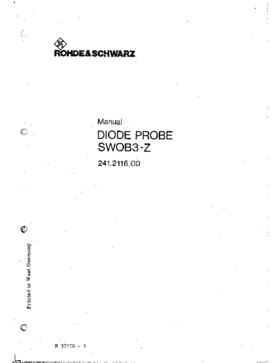 Rohde & Schwarz Sonde Diode Anglais  Rohde & Schwarz swob5 Sonde Diode Anglais.pdf