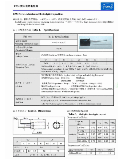 Foai [radial thru-hole] FZM Series  . Electronic Components Datasheets Passive components capacitors Foai Foai [radial thru-hole] FZM Series.pdf
