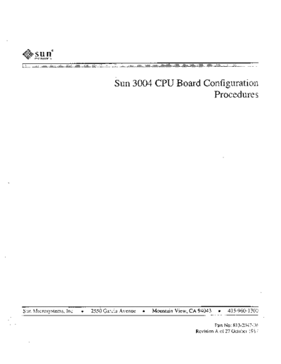 sun 813-2047-06 Sun 3004 CPU Configuration  sun sun3 813-2047-06_Sun_3004_CPU_Configuration.pdf