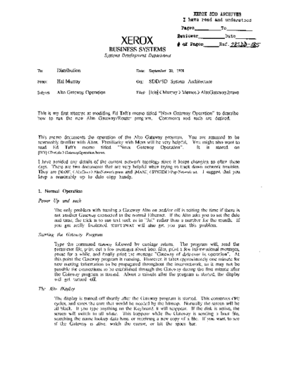 xerox 19780920 Alto Gateway Operation  xerox sdd memos_1978 19780920_Alto_Gateway_Operation.pdf