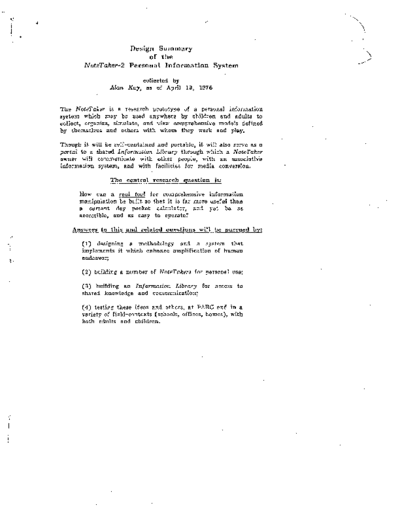 xerox 19760419 Design Summary of the NoteTaker-2 Personal Information System  xerox notetaker memos 19760419_Design_Summary_of_the_NoteTaker-2_Personal_Information_System.pdf