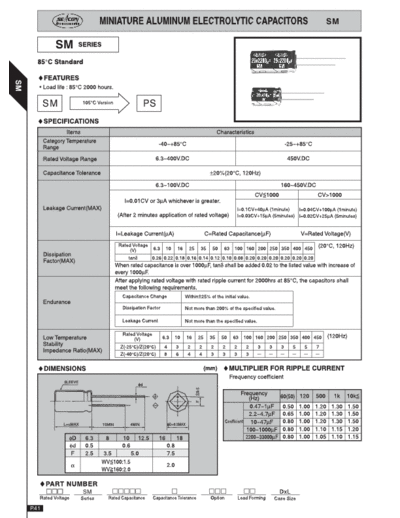 Seacon [radial thru-hole] SM Series  . Electronic Components Datasheets Passive components capacitors Seacon Seacon [radial thru-hole] SM Series.pdf