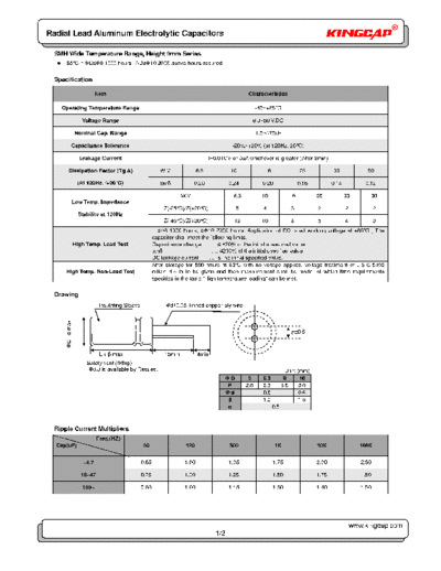Kingcap [radial] SMH Series  . Electronic Components Datasheets Passive components capacitors Kingcap Kingcap [radial] SMH Series.pdf