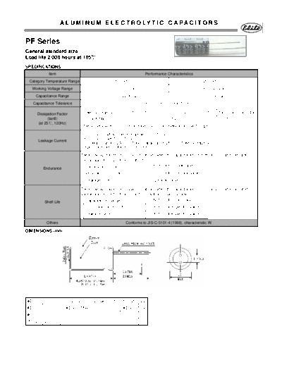 Elite [radial thru-hole] PF Series  . Electronic Components Datasheets Passive components capacitors Elite Elite [radial thru-hole] PF Series.pdf