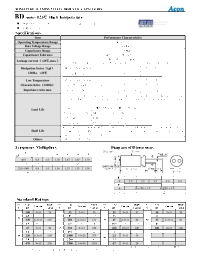 Acon [radial thru-hole] BD Series  . Electronic Components Datasheets Passive components capacitors Acon Acon [radial thru-hole] BD Series.pdf