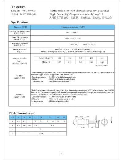 CS [12 Kuang Jin] CS (12 Kuang Jin) [radial] TF series  . Electronic Components Datasheets Passive components capacitors CS [12 Kuang Jin] CS (12 Kuang Jin) [radial] TF series.pdf