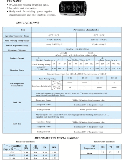 Lscon (Wanko] Lscon [snap-in] TM Series  . Electronic Components Datasheets Passive components capacitors Lscon (Wanko] Lscon [snap-in] TM Series.pdf