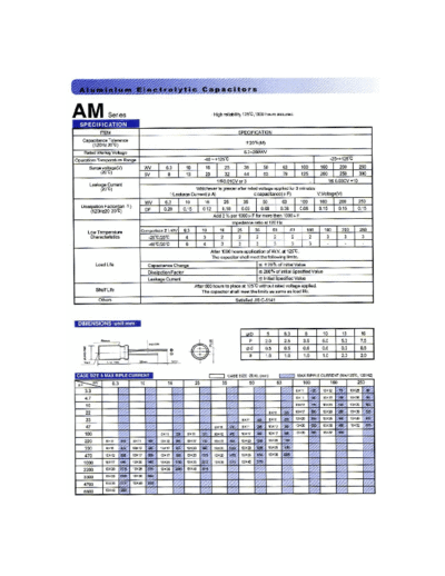 Chang-Chang [radial thru-hole] AM Series  . Electronic Components Datasheets Passive components capacitors Chang-Chang chang-chang [radial thru-hole] AM Series.pdf