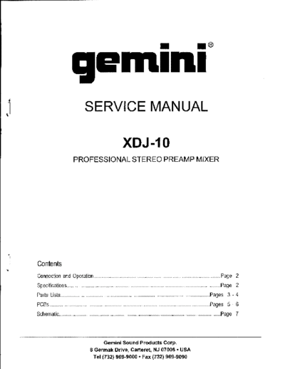 GEMINI hfe gemini xdj-10 service  GEMINI Audio XDJ-10 hfe_gemini_xdj-10_service.pdf
