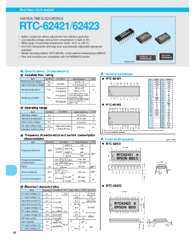 Advantest RTC62423 - EPSON - 4-bit Real TIme Clock Module - Datasheet  Advantest R3131 A-D_Block_PCB_Component_Datasheets RTC62423 - EPSON - 4-bit Real TIme Clock Module - Datasheet.pdf