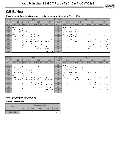 Elite [snap-in] GR Series  . Electronic Components Datasheets Passive components capacitors Elite Elite [snap-in] GR Series.pdf