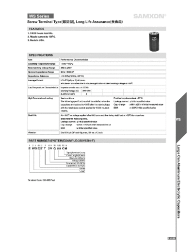 Samxon [screw-terminal] WS Series  . Electronic Components Datasheets Passive components capacitors Samxon Samxon [screw-terminal] WS Series.pdf