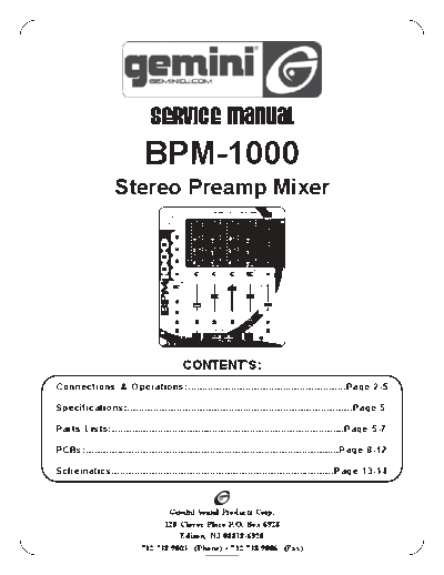 GEMINI hfe gemini bpm-1000 service  GEMINI Audio BPM-1000 hfe_gemini_bpm-1000_service.pdf