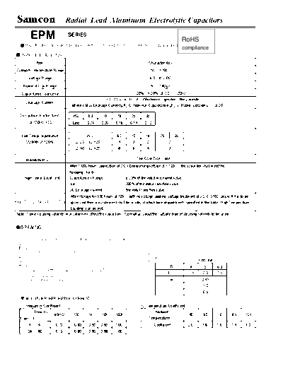 Samcon [radial thru-hole] EPM Series  . Electronic Components Datasheets Passive components capacitors Samcon Samcon [radial thru-hole] EPM Series.pdf