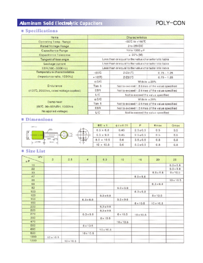 Poly-con [Tyecom] Poly-CON [polymer] SPL Series  . Electronic Components Datasheets Passive components capacitors Poly-con [Tyecom] Poly-CON [polymer] SPL Series.pdf