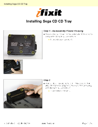 Sega Installing-CD-Tray-4076  Sega Sega CD Installing-CD-Tray-4076.pdf