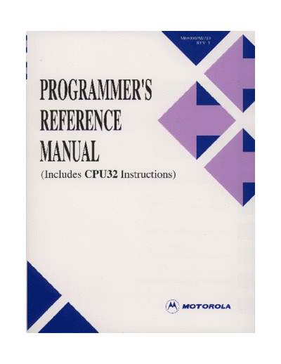 motorola M68000PM AD Rev 1 Programmers Reference Manual 1992  motorola 68000 M68000PM_AD_Rev_1_Programmers_Reference_Manual_1992.pdf