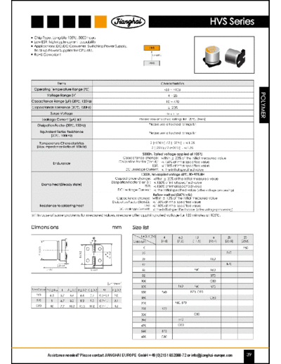 Jianghai [polymer SMD] HVS Series  . Electronic Components Datasheets Passive components capacitors Jianghai Jianghai [polymer SMD] HVS Series.pdf