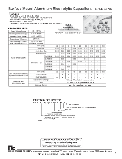 NIC NIC [smd] NACE Series  . Electronic Components Datasheets Passive components capacitors NIC NIC [smd] NACE Series.pdf