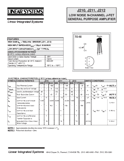 Keithley LINEAR J210-JFET  Keithley 2001 ds LINEAR_J210-JFET.pdf