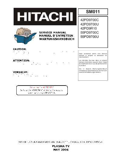 Hitachi Hitachi 42PD9700U SM011 [SM]  Hitachi Monitor Hitachi_42PD9700U_SM011_[SM].pdf