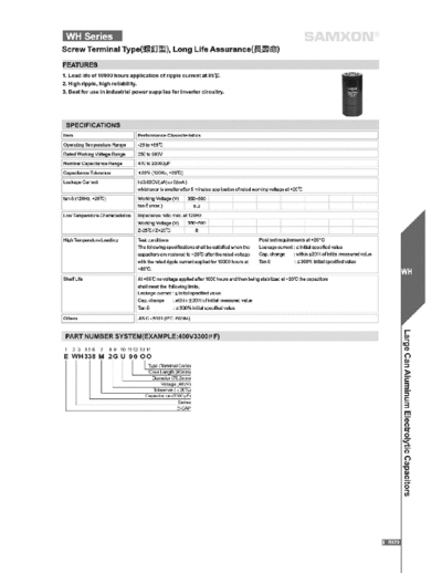 Samxon [screw-terminal] WH Series  . Electronic Components Datasheets Passive components capacitors Samxon Samxon [screw-terminal] WH Series.pdf