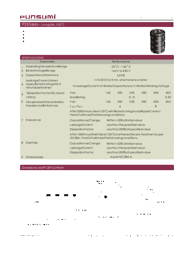 Punsumi [snap-in] P2X Series  . Electronic Components Datasheets Passive components capacitors Punsumi Punsumi [snap-in] P2X Series.pdf