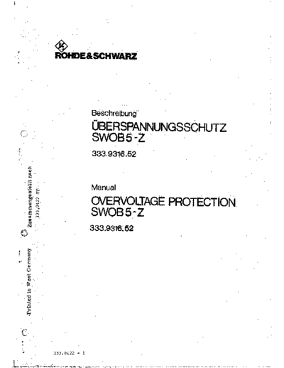 Rohde & Schwarz Manuel Protection Survoltage Swob-5  Rohde & Schwarz swob5 Manuel Protection Survoltage Swob-5.pdf