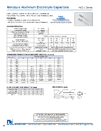 NIC [radial thru-hole] NLEL Series  . Electronic Components Datasheets Passive components capacitors NIC NIC [radial thru-hole] NLEL Series.pdf