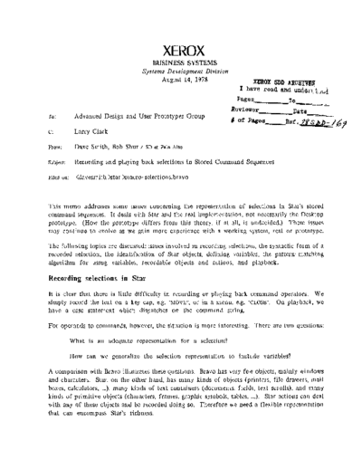 xerox 19780814 Recording And Playing Back Selections In Stored Command Sequences  xerox sdd memos_1978 19780814_Recording_And_Playing_Back_Selections_In_Stored_Command_Sequences.pdf