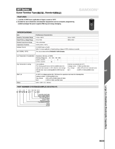 Samxon [screw-terminal] WT Series  . Electronic Components Datasheets Passive components capacitors Samxon Samxon [screw-terminal] WT Series.pdf