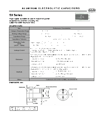 Elite [screw-terminal] SX Series  . Electronic Components Datasheets Passive components capacitors Elite Elite [screw-terminal] SX Series.pdf