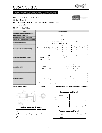 Nantung [radial thru-hole] CD50S Series  . Electronic Components Datasheets Passive components capacitors Nantung Nantung [radial thru-hole] CD50S Series.pdf