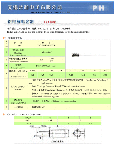 PH [Puhe] PH [radial thru-hole] CD11X Series  . Electronic Components Datasheets Passive components capacitors PH [Puhe] PH [radial thru-hole] CD11X Series.pdf
