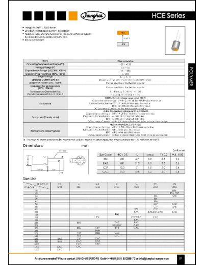 Jianghai [polymer thru-hole] HCE Series  . Electronic Components Datasheets Passive components capacitors Jianghai Jianghai [polymer thru-hole] HCE Series.pdf