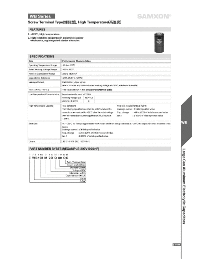 Samxon [screw-terminal] WB Series  . Electronic Components Datasheets Passive components capacitors Samxon Samxon [screw-terminal] WB Series.pdf