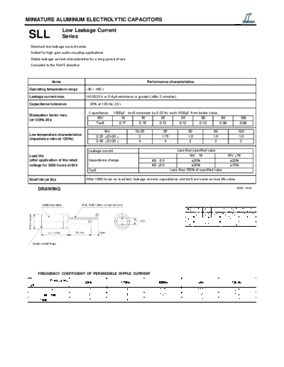 Decon [radial thru-hole] SLL Series  . Electronic Components Datasheets Passive components capacitors Decon Decon [radial thru-hole] SLL Series.pdf