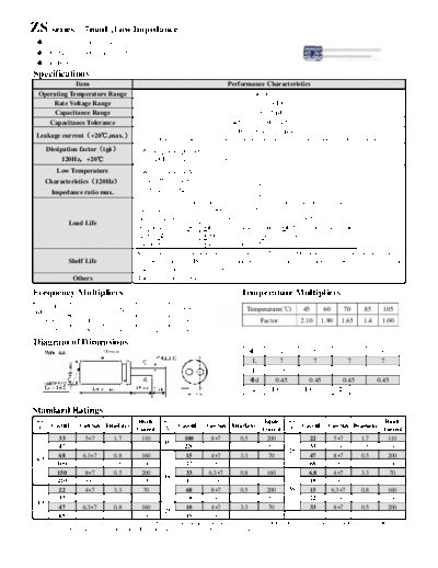 Acon [radial thru-hole] ZS Series  . Electronic Components Datasheets Passive components capacitors Acon Acon [radial thru-hole] ZS Series.pdf