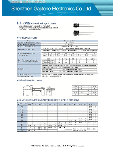 GJT [Gajitone] GJT [radial thru-hole] LL-5MM Series  . Electronic Components Datasheets Passive components capacitors GJT [Gajitone] GJT [radial thru-hole] LL-5MM Series.pdf