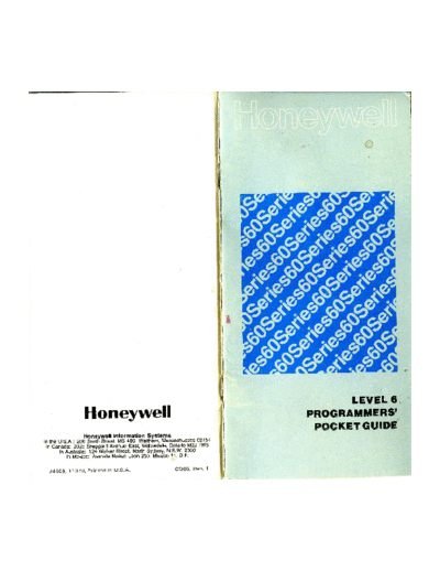 honeywell CD06 Level 6 Programmers Pocket Guide Aug79  honeywell series60level6 CD06_Level_6_Programmers_Pocket_Guide_Aug79.pdf