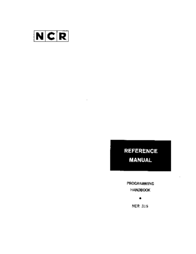 ncr SP-1125 NCR-315 Programming  ncr ncr-315 SP-1125_NCR-315_Programming.pdf
