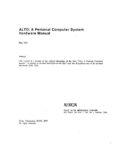 xerox AltoHWRef.part1  xerox alto AltoHWRef.part1.pdf